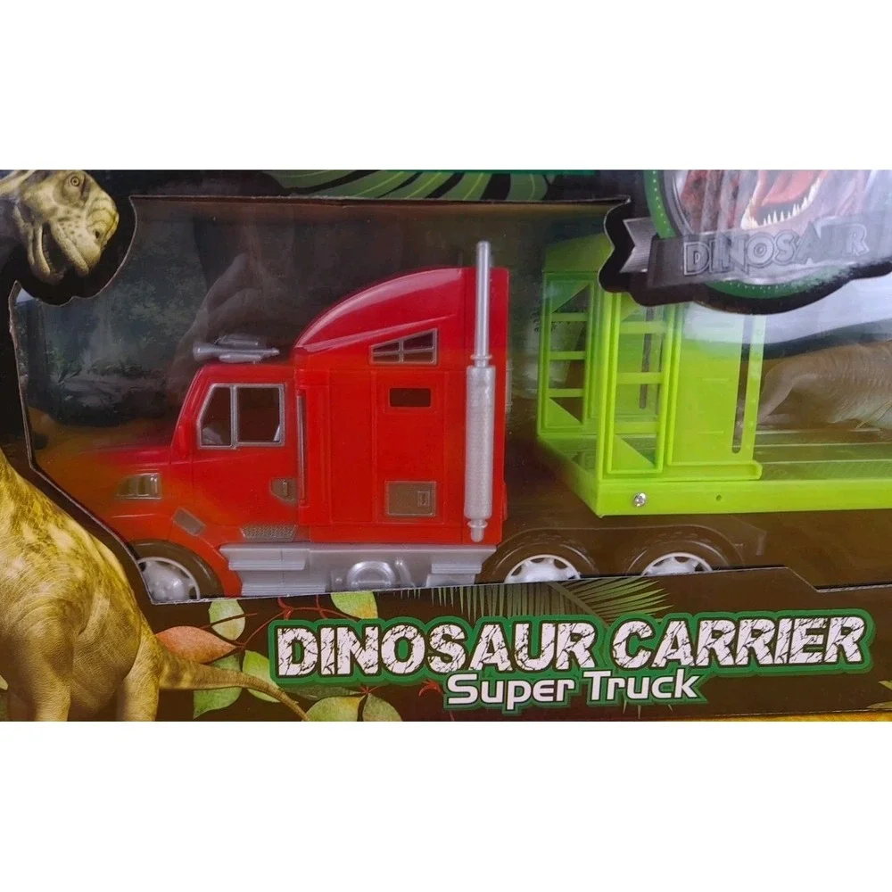 Dinosaur Carrier Super Semi Truck With 4 Dinosaurs Childrens Favorite 3+‎ New